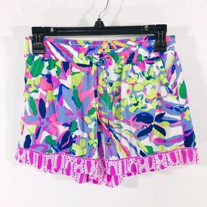 Lilly Pulitzer Katia Shorts Havin a Blast Sz XXS Stretch Waist Rayon Colorful